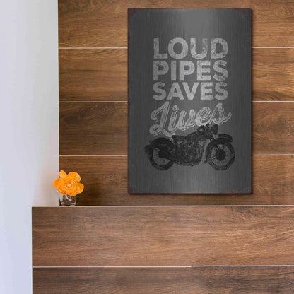 Luxe Metal Art 'Loud Pipes' by JJ Brando, Metal Wall Art,12x16
