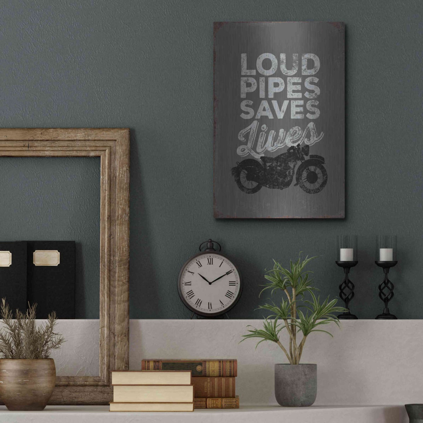 Luxe Metal Art 'Loud Pipes' by JJ Brando, Metal Wall Art,12x16
