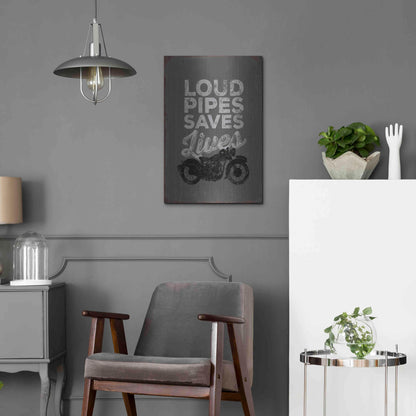 Luxe Metal Art 'Loud Pipes' by JJ Brando, Metal Wall Art,16x24