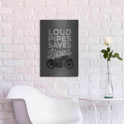 Luxe Metal Art 'Loud Pipes' by JJ Brando, Metal Wall Art,16x24