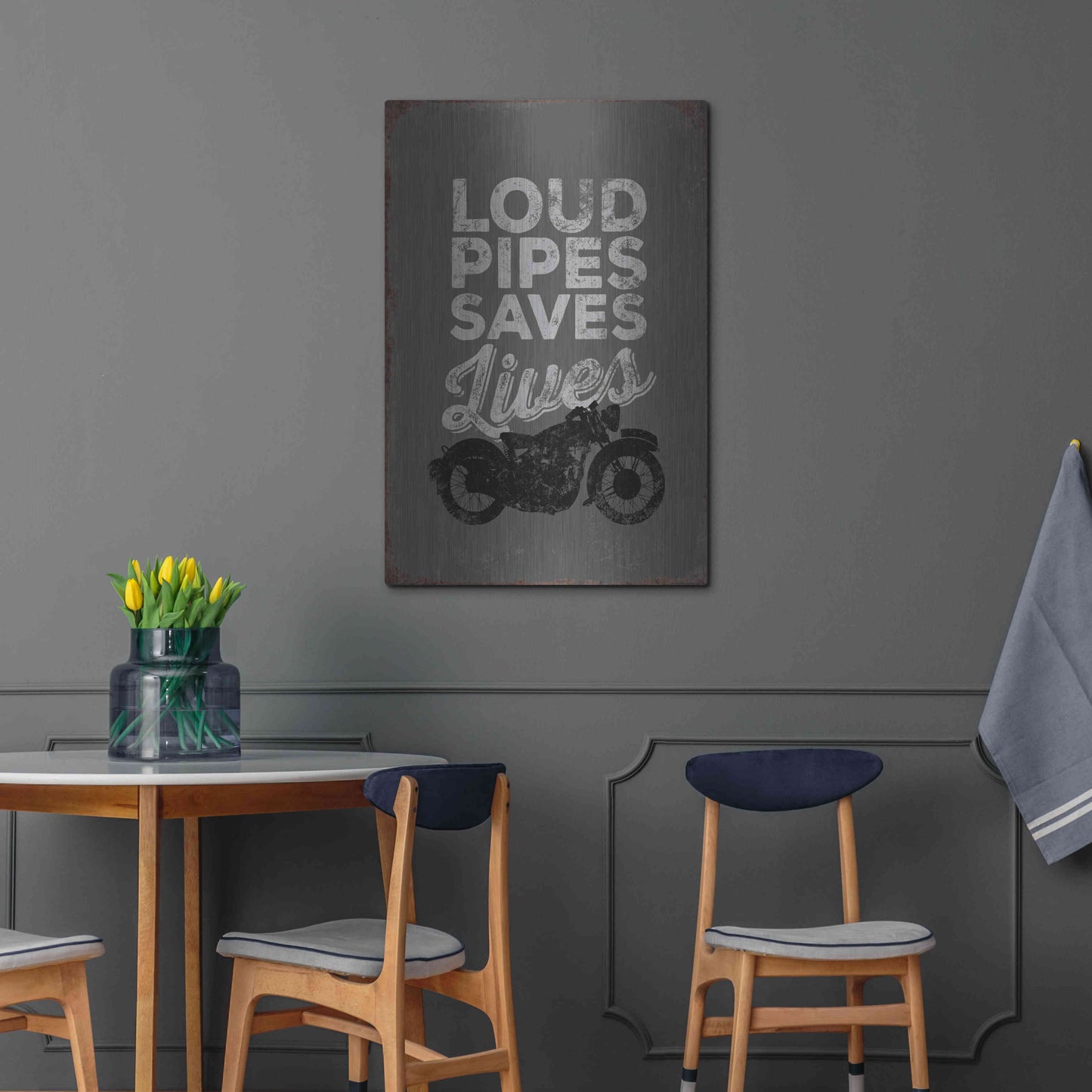 Luxe Metal Art 'Loud Pipes' by JJ Brando, Metal Wall Art,24x36