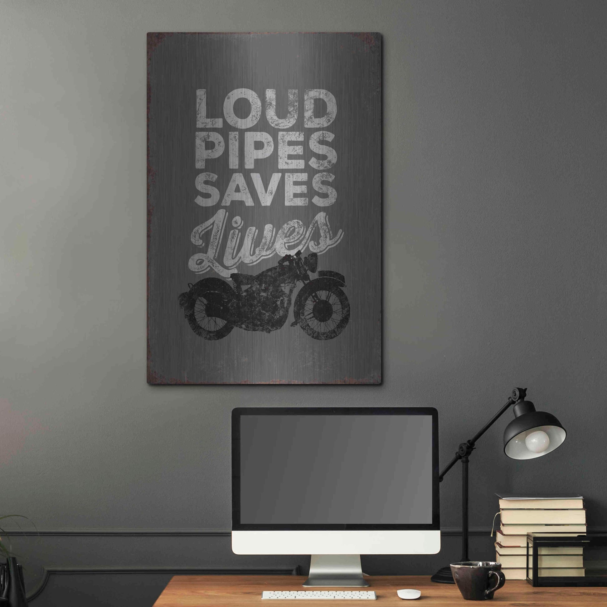Luxe Metal Art 'Loud Pipes' by JJ Brando, Metal Wall Art,24x36