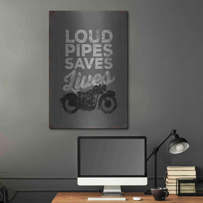 Luxe Metal Art 'Loud Pipes' by JJ Brando, Metal Wall Art,24x36