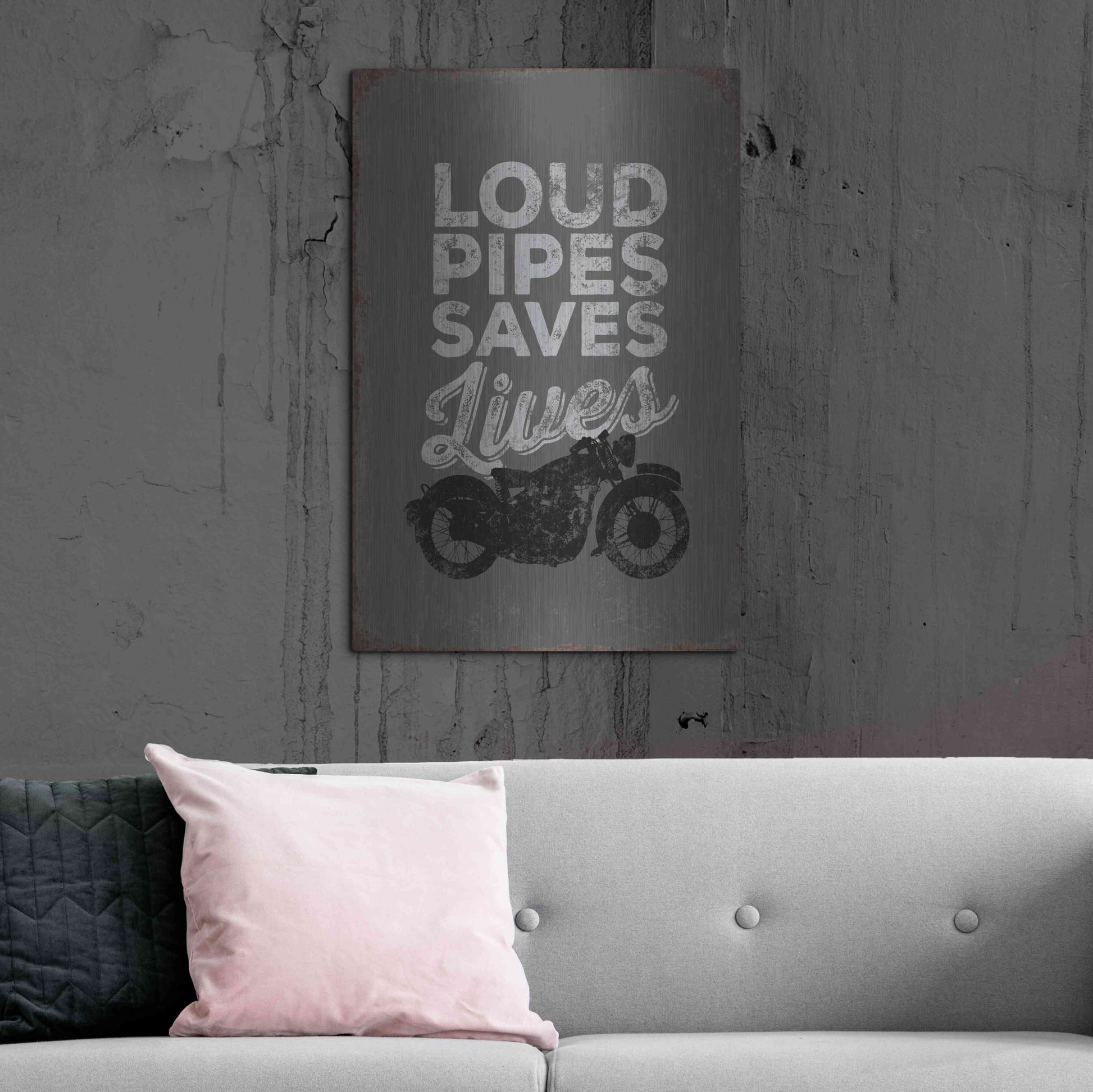 Luxe Metal Art 'Loud Pipes' by JJ Brando, Metal Wall Art,24x36