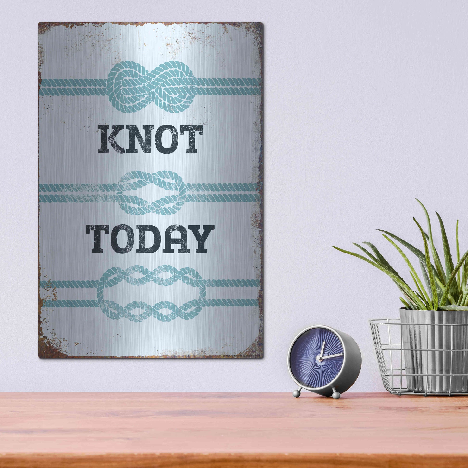 Luxe Metal Art 'Knot Today' by JJ Brando, Metal Wall Art,12x16