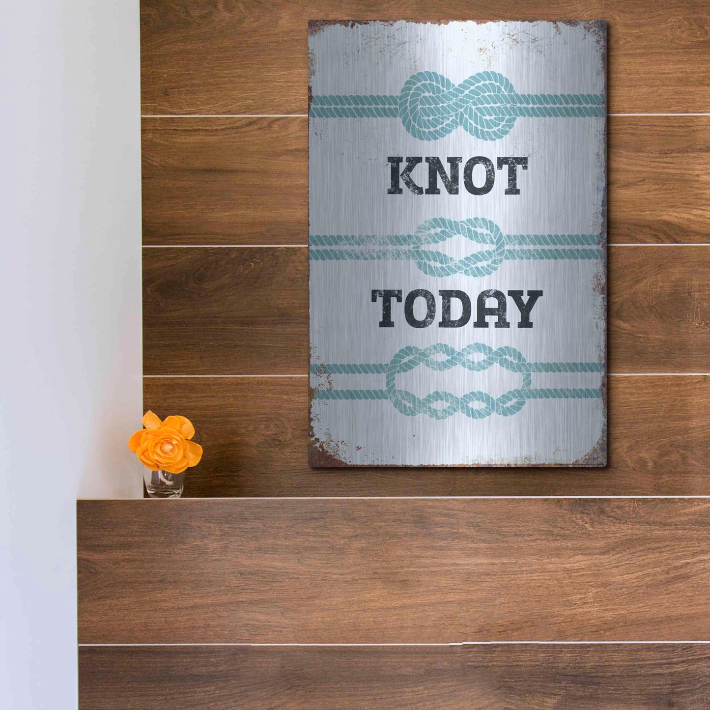 Luxe Metal Art 'Knot Today' by JJ Brando, Metal Wall Art,12x16