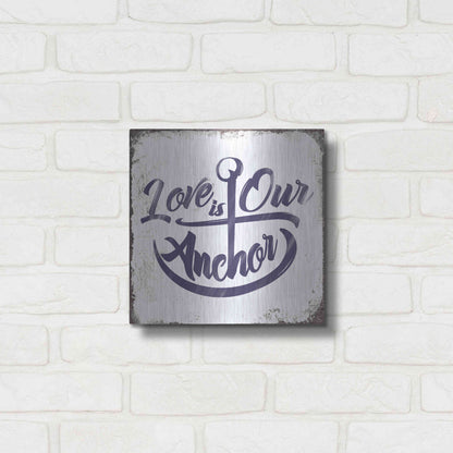 Luxe Metal Art 'Love Anchor' by JJ Brando, Metal Wall Art,12x12