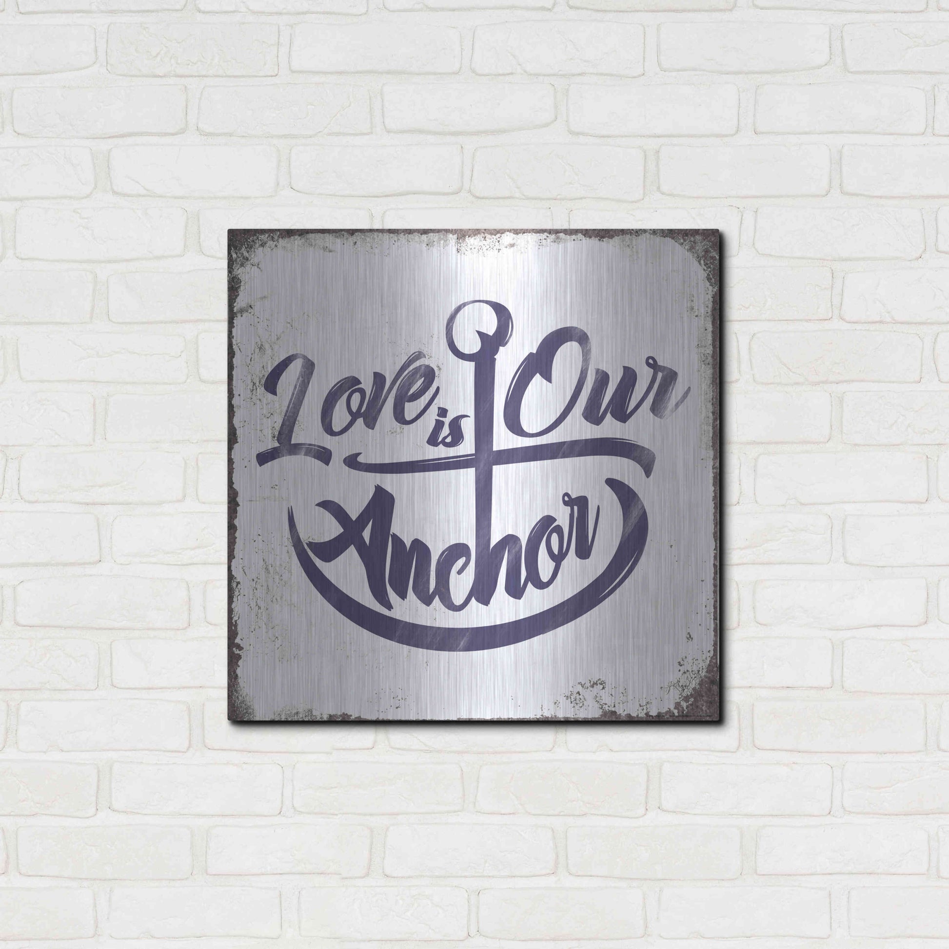 Luxe Metal Art 'Love Anchor' by JJ Brando, Metal Wall Art,24x24