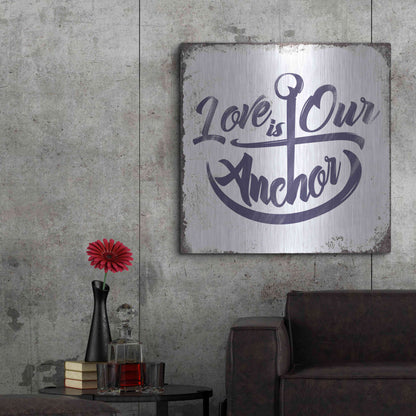Luxe Metal Art 'Love Anchor' by JJ Brando, Metal Wall Art,36x36