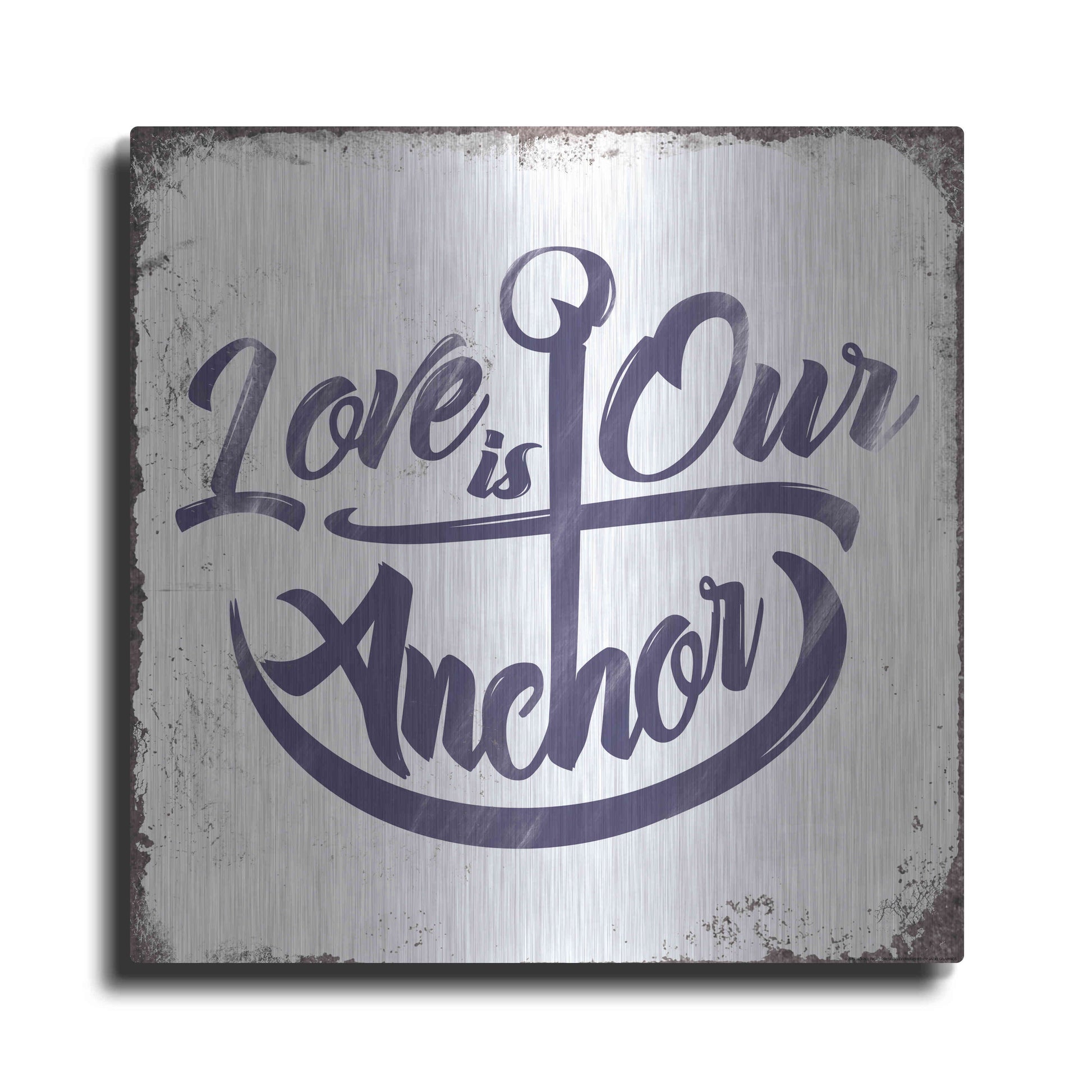 Luxe Metal Art 'Love Anchor' by JJ Brando, Metal Wall Art