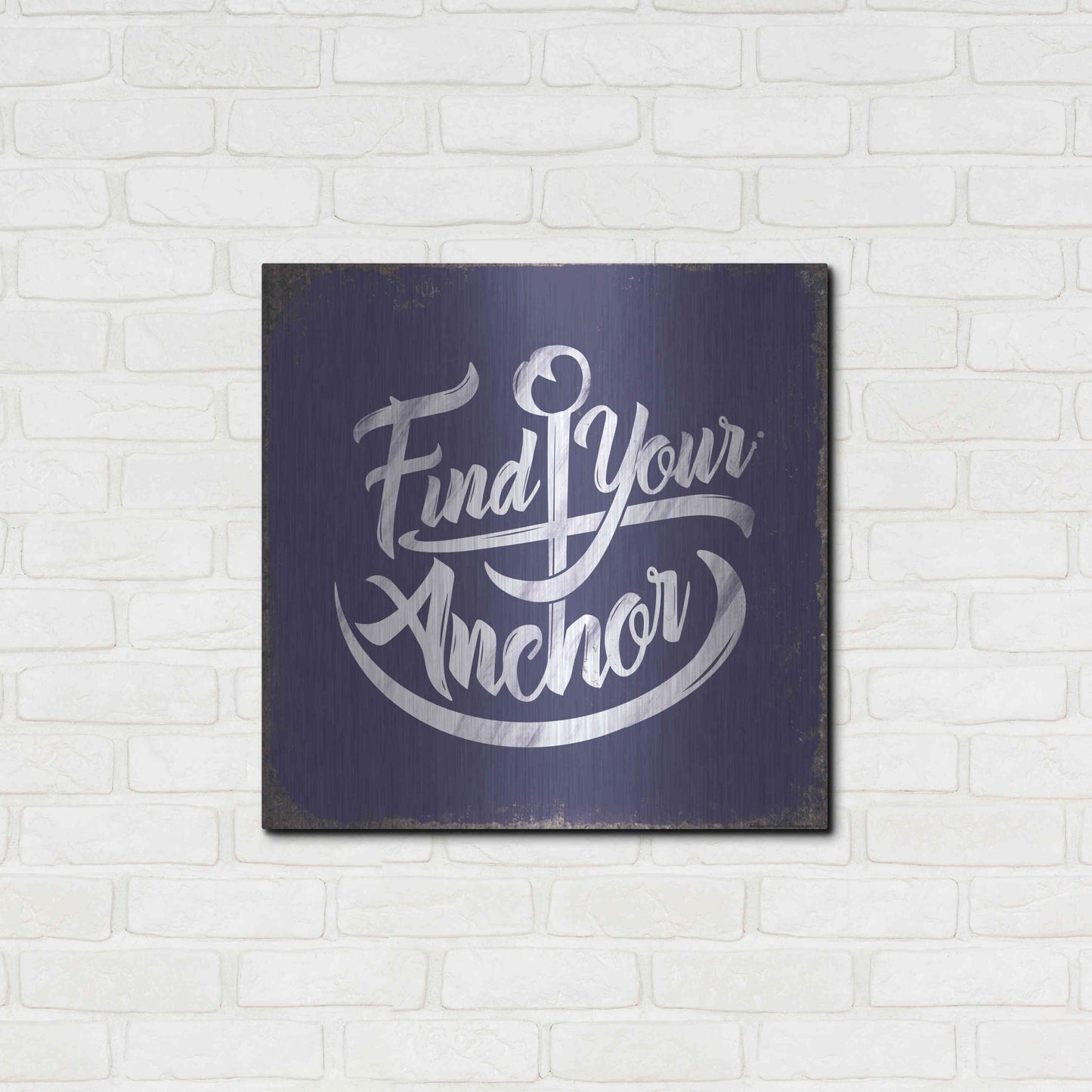 Luxe Metal Art 'Find Anchor' by JJ Brando, Metal Wall Art,24x24