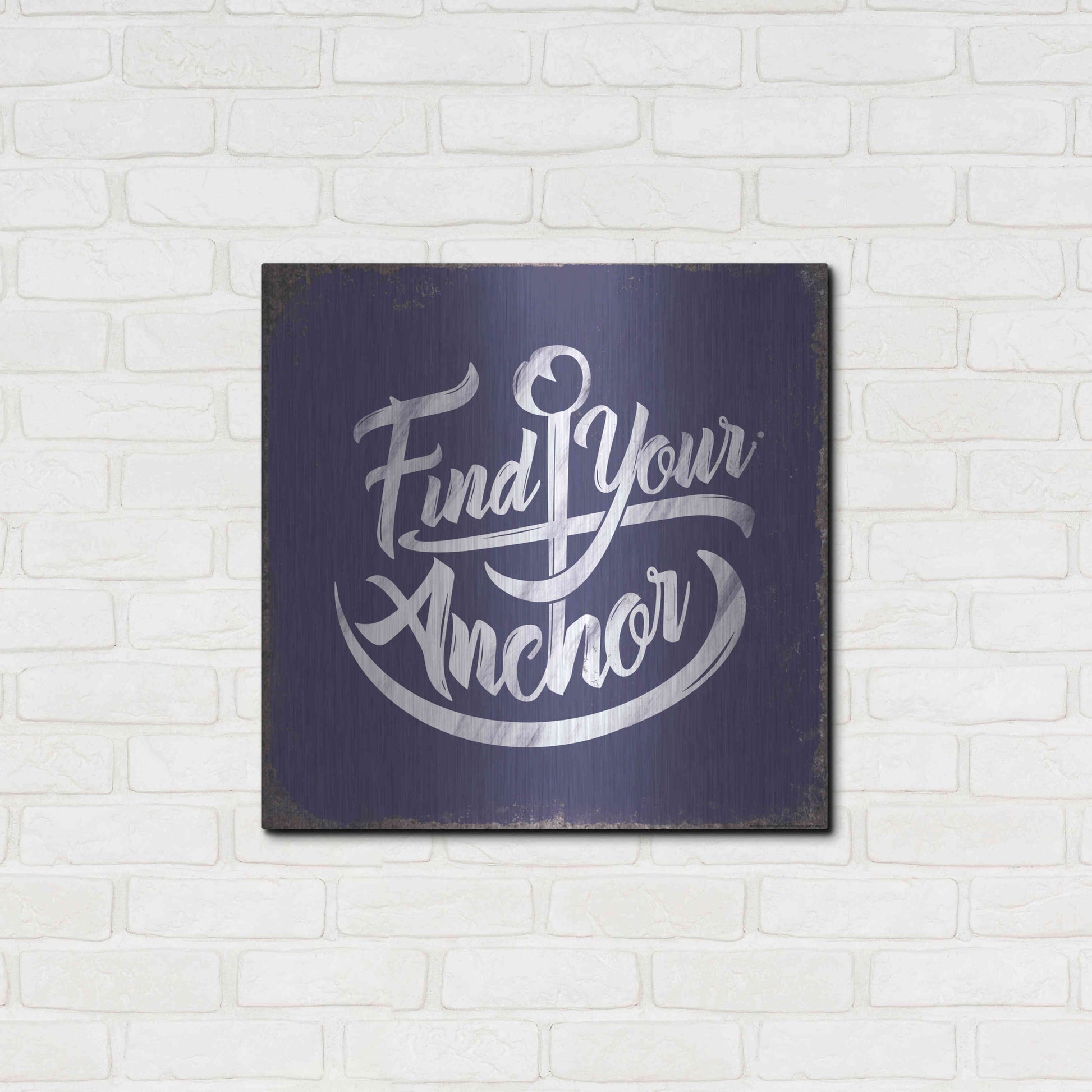 Luxe Metal Art 'Find Anchor' by JJ Brando, Metal Wall Art,24x24
