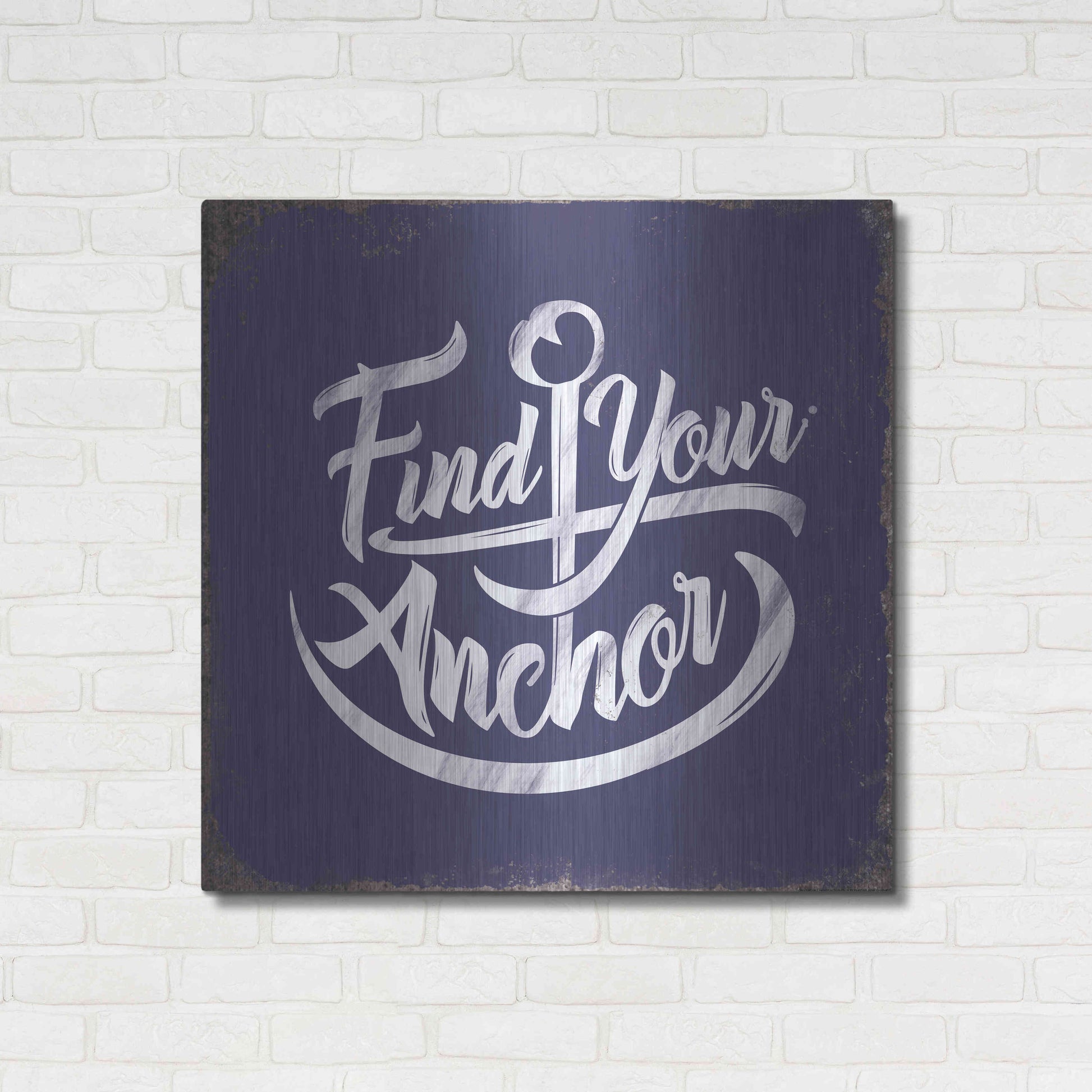 Luxe Metal Art 'Find Anchor' by JJ Brando, Metal Wall Art,36x36