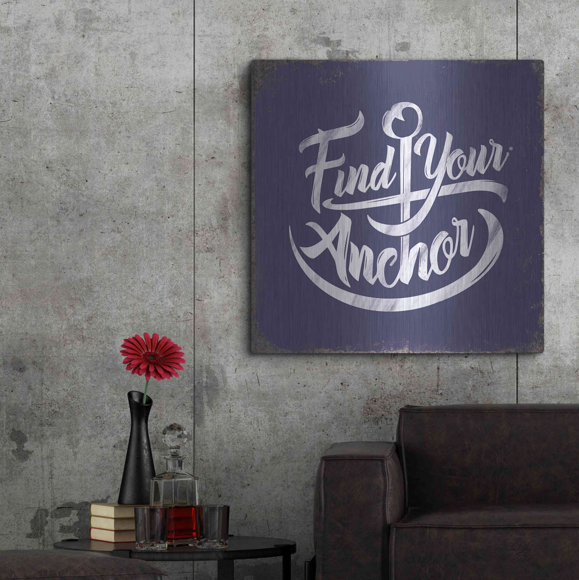 Luxe Metal Art 'Find Anchor' by JJ Brando, Metal Wall Art,36x36