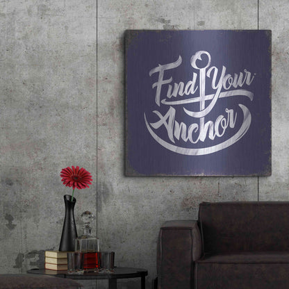 Luxe Metal Art 'Find Anchor' by JJ Brando, Metal Wall Art,36x36