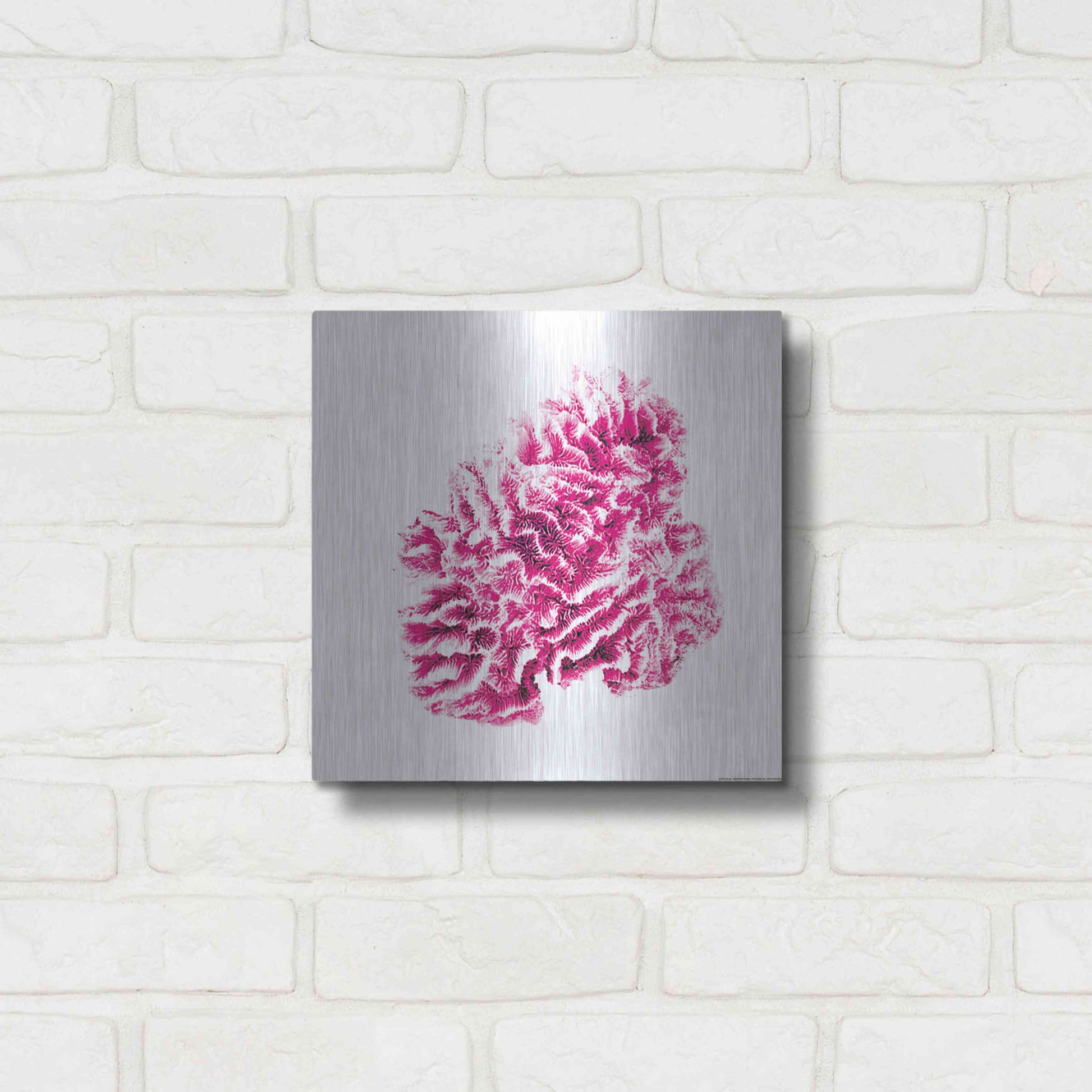 Luxe Metal Art 'Red Coral' by JJ Brando, Metal Wall Art,12x12