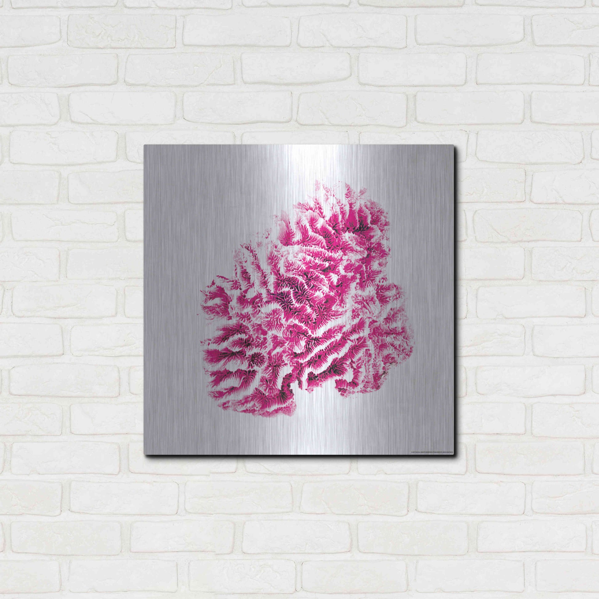 Luxe Metal Art 'Red Coral' by JJ Brando, Metal Wall Art,24x24