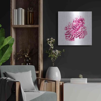 Luxe Metal Art 'Red Coral' by JJ Brando, Metal Wall Art,24x24