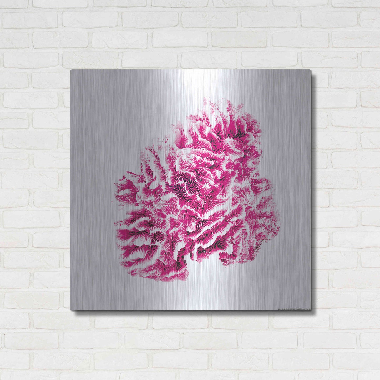 Luxe Metal Art 'Red Coral' by JJ Brando, Metal Wall Art,36x36