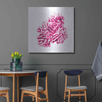 Luxe Metal Art 'Red Coral' by JJ Brando, Metal Wall Art,36x36