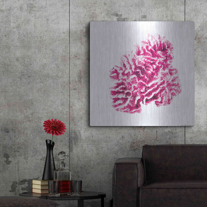 Luxe Metal Art 'Red Coral' by JJ Brando, Metal Wall Art,36x36