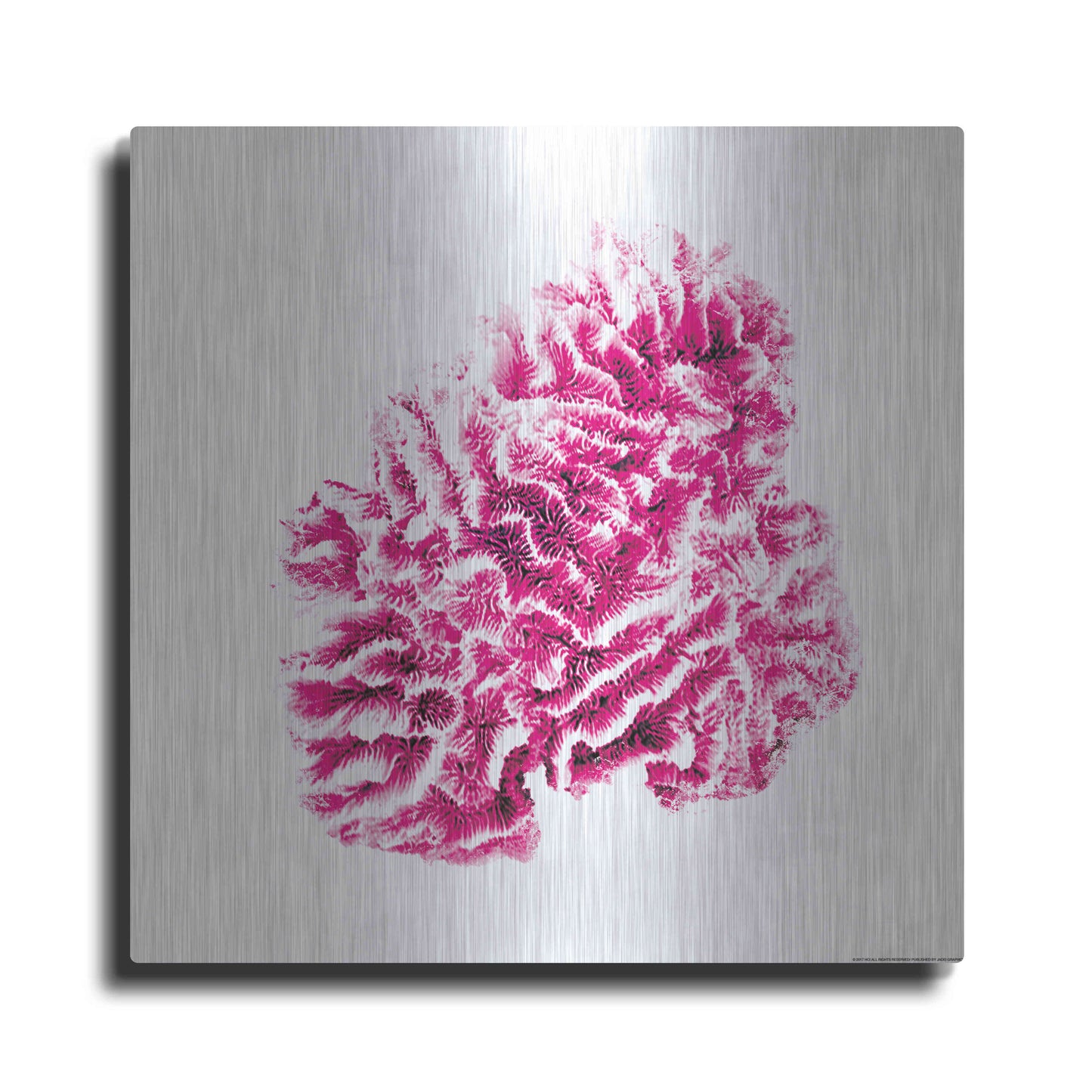 Luxe Metal Art 'Red Coral' by JJ Brando, Metal Wall Art
