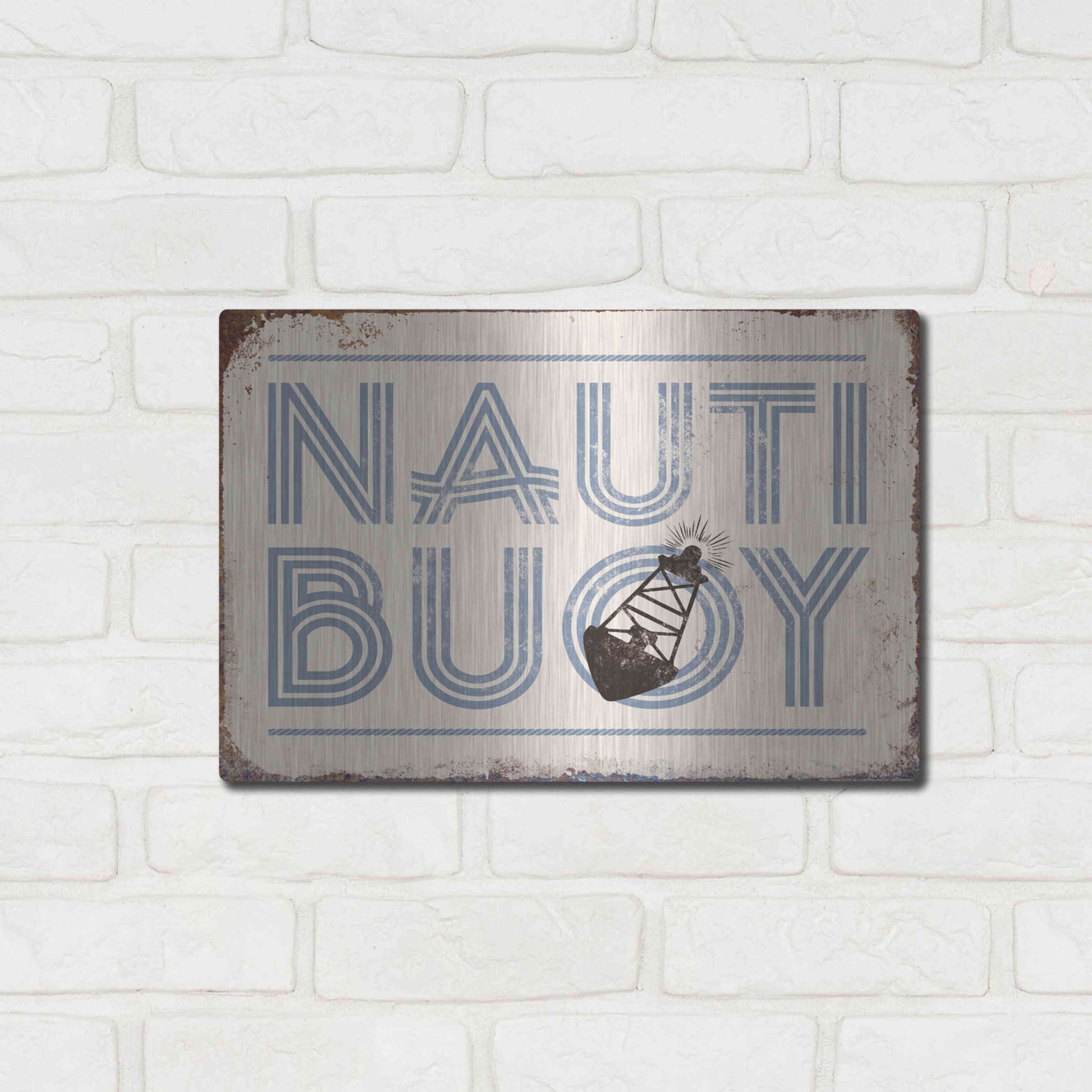 Luxe Metal Art 'Nautibuoy' by JJ Brando, Metal Wall Art,16x12
