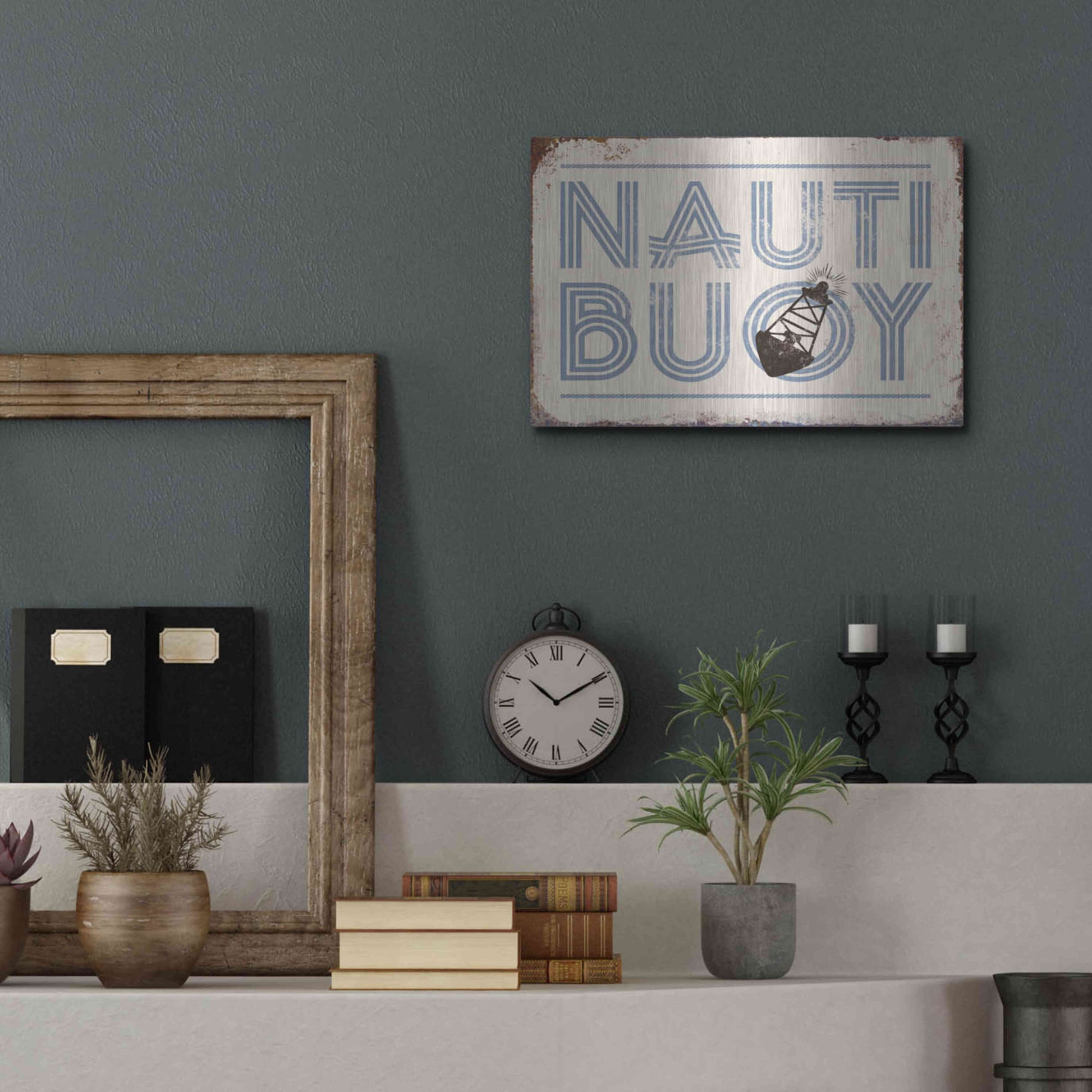 Luxe Metal Art 'Nautibuoy' by JJ Brando, Metal Wall Art,16x12
