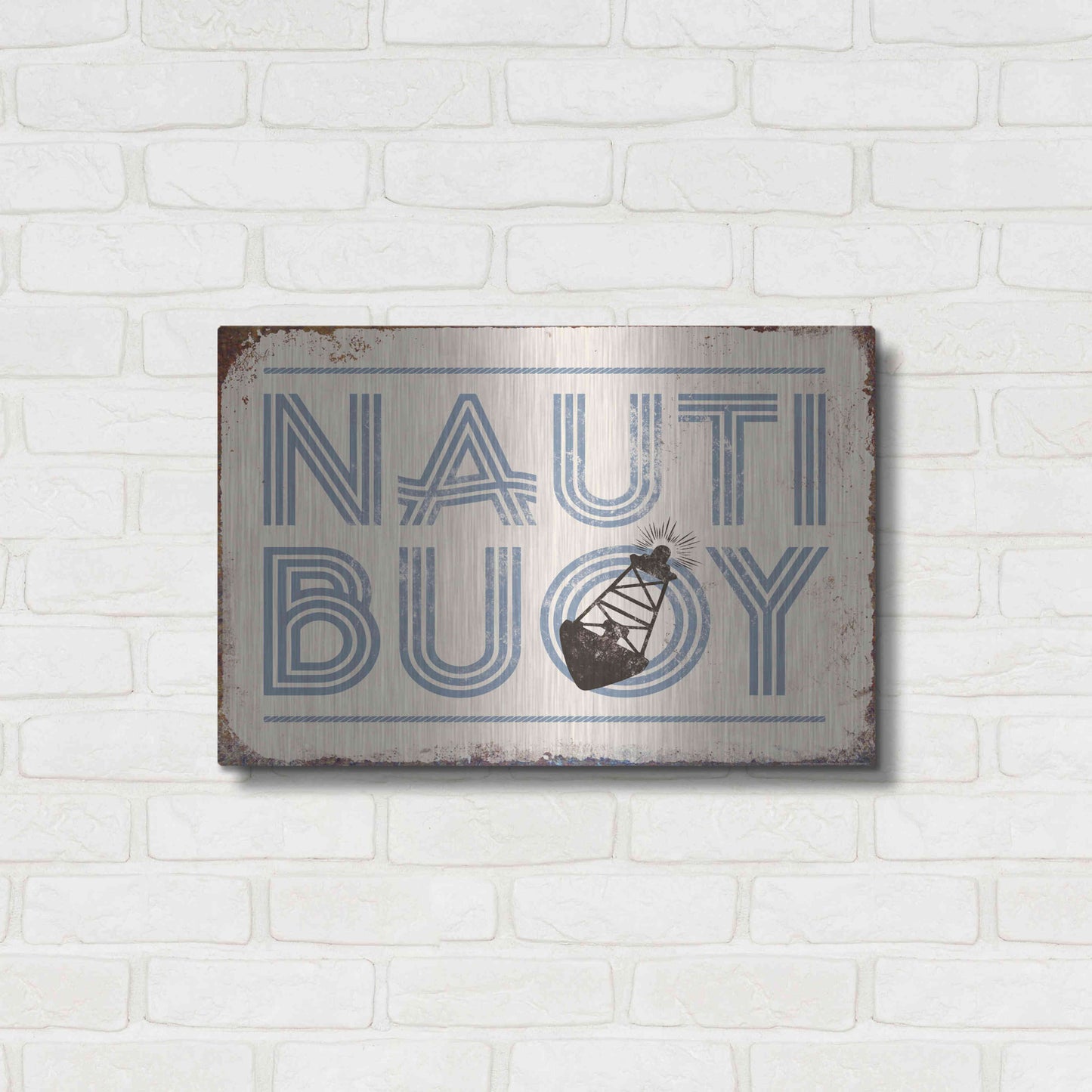 Luxe Metal Art 'Nautibuoy' by JJ Brando, Metal Wall Art,24x16