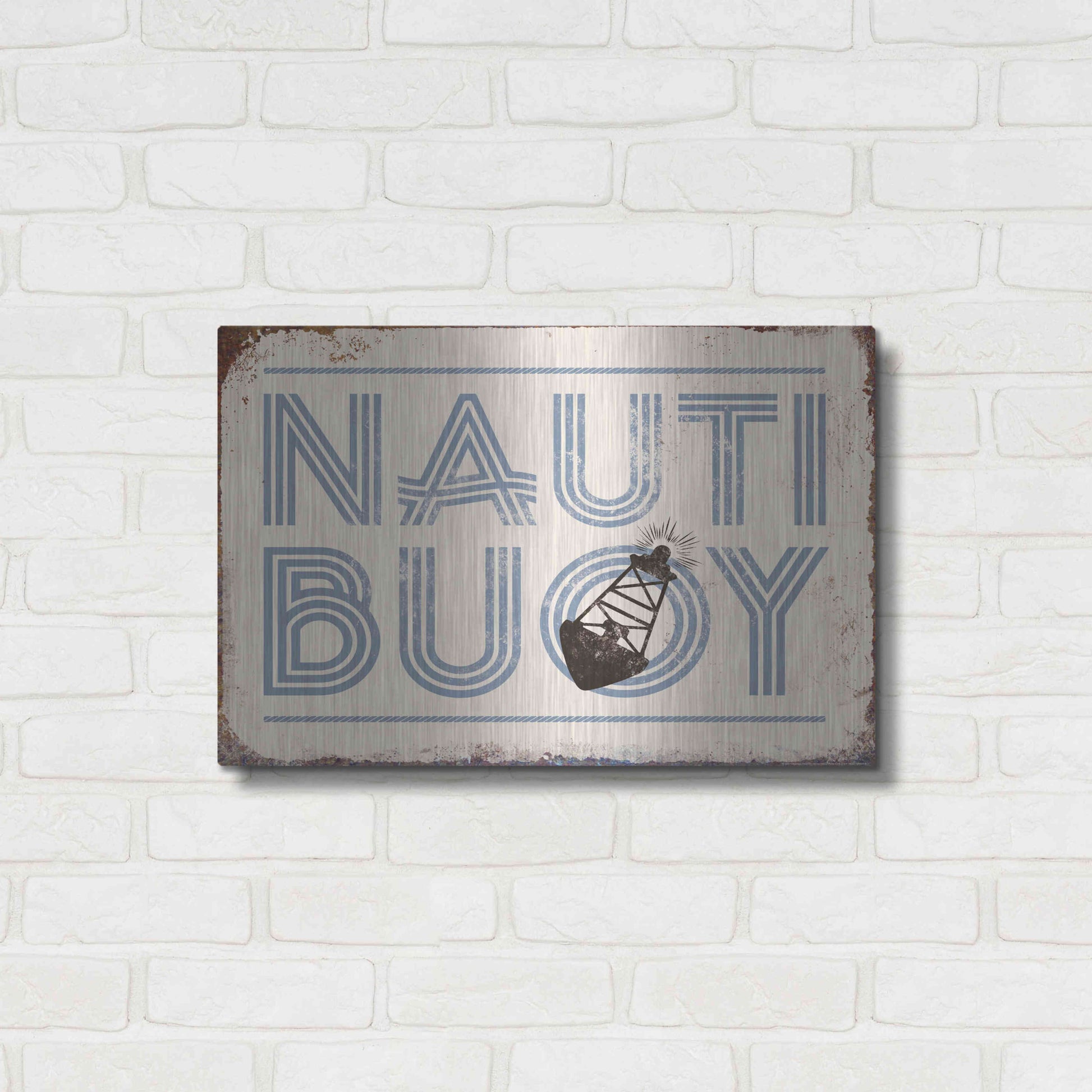 Luxe Metal Art 'Nautibuoy' by JJ Brando, Metal Wall Art,24x16