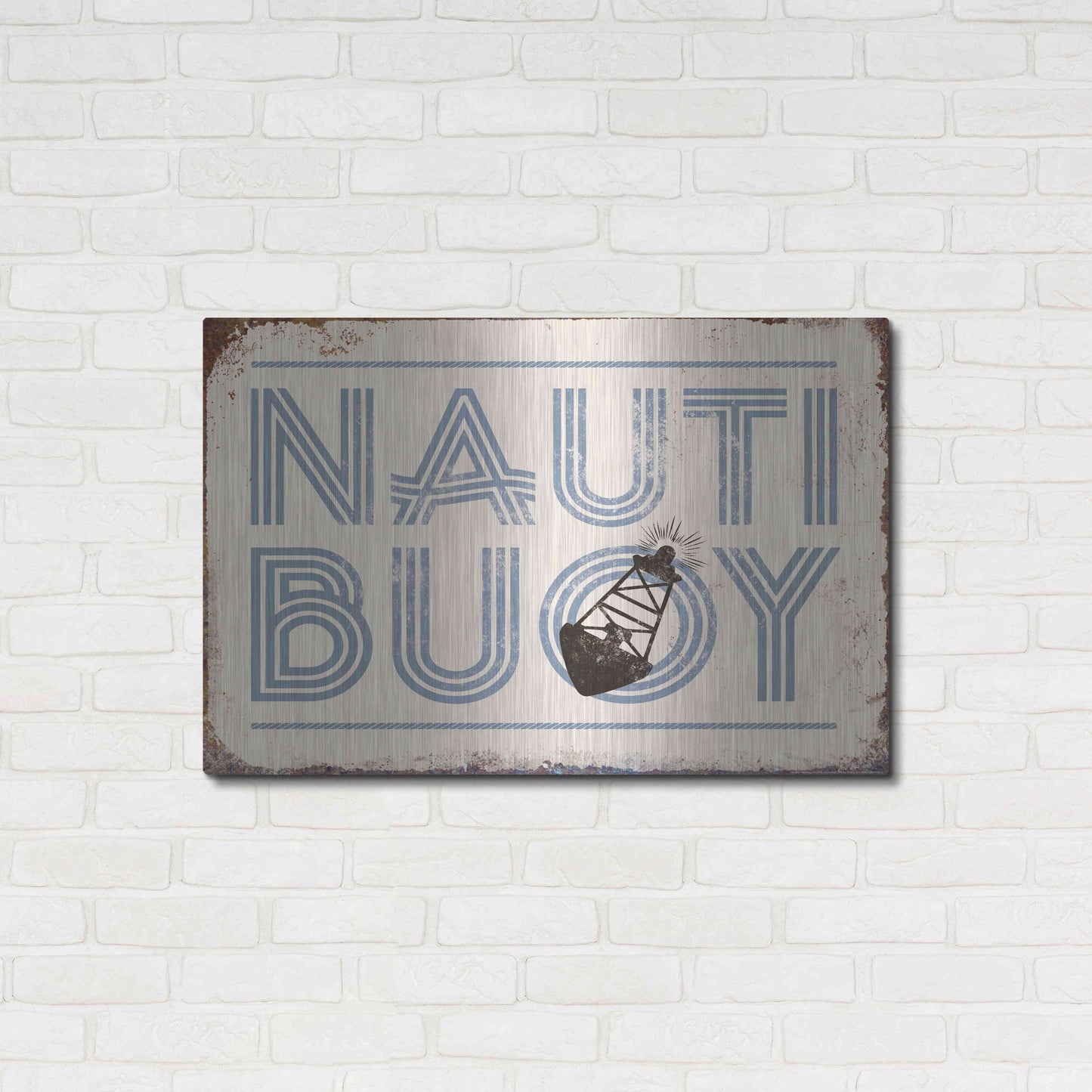 Luxe Metal Art 'Nautibuoy' by JJ Brando, Metal Wall Art,36x24