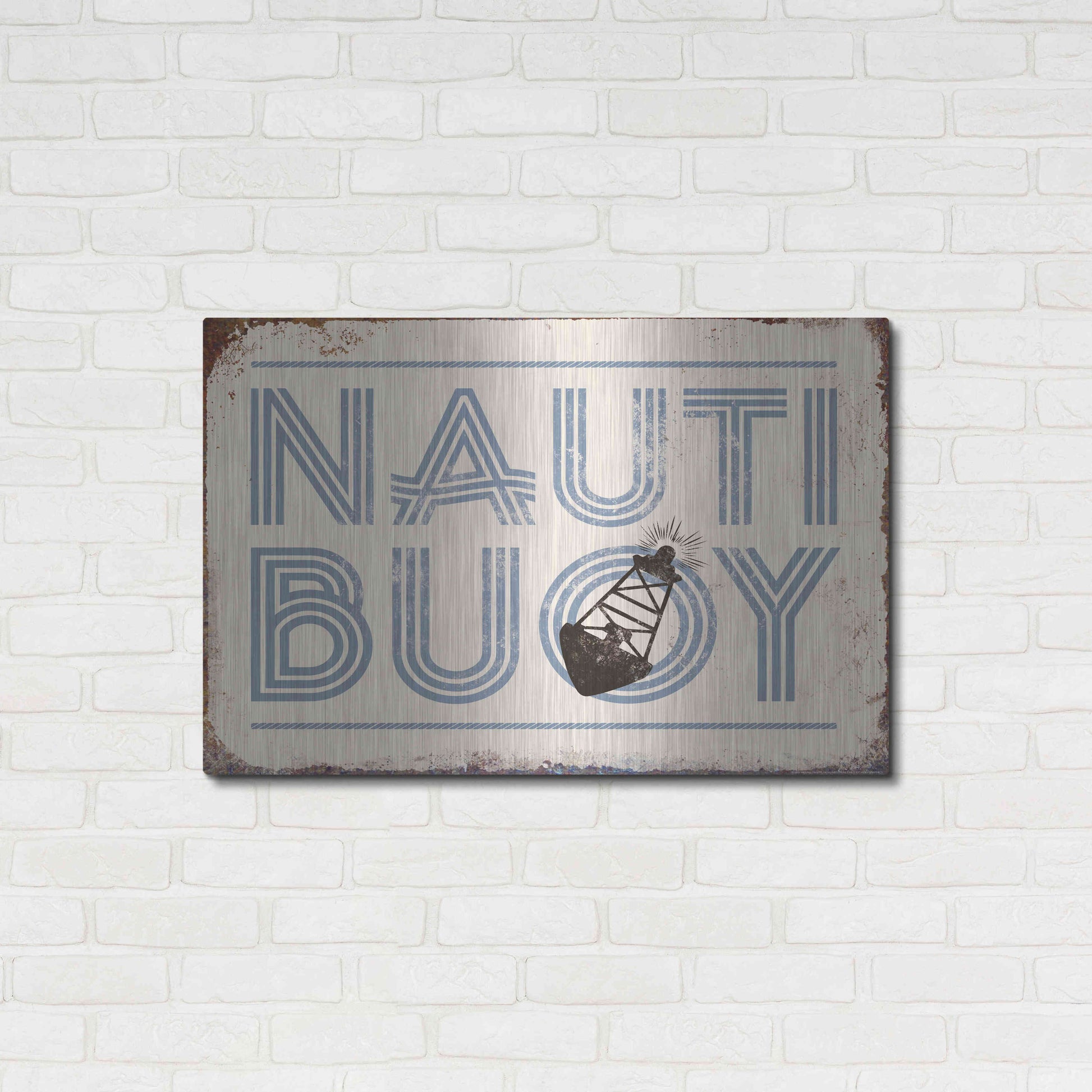 Luxe Metal Art 'Nautibuoy' by JJ Brando, Metal Wall Art,36x24