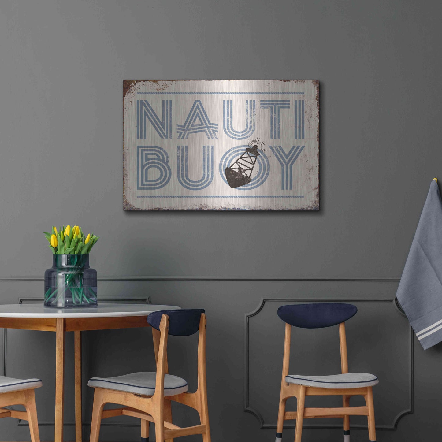 Luxe Metal Art 'Nautibuoy' by JJ Brando, Metal Wall Art,36x24
