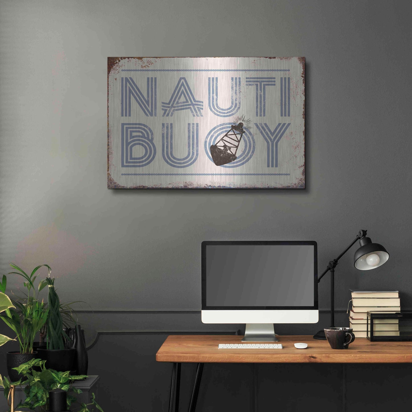 Luxe Metal Art 'Nautibuoy' by JJ Brando, Metal Wall Art,36x24