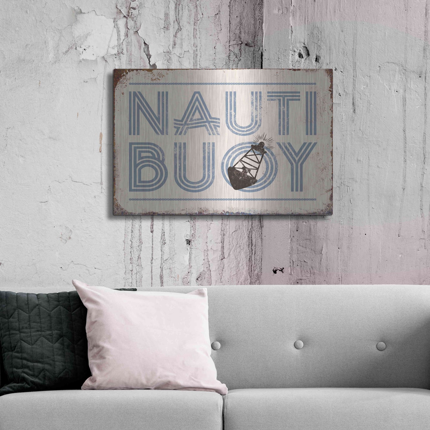 Luxe Metal Art 'Nautibuoy' by JJ Brando, Metal Wall Art,36x24