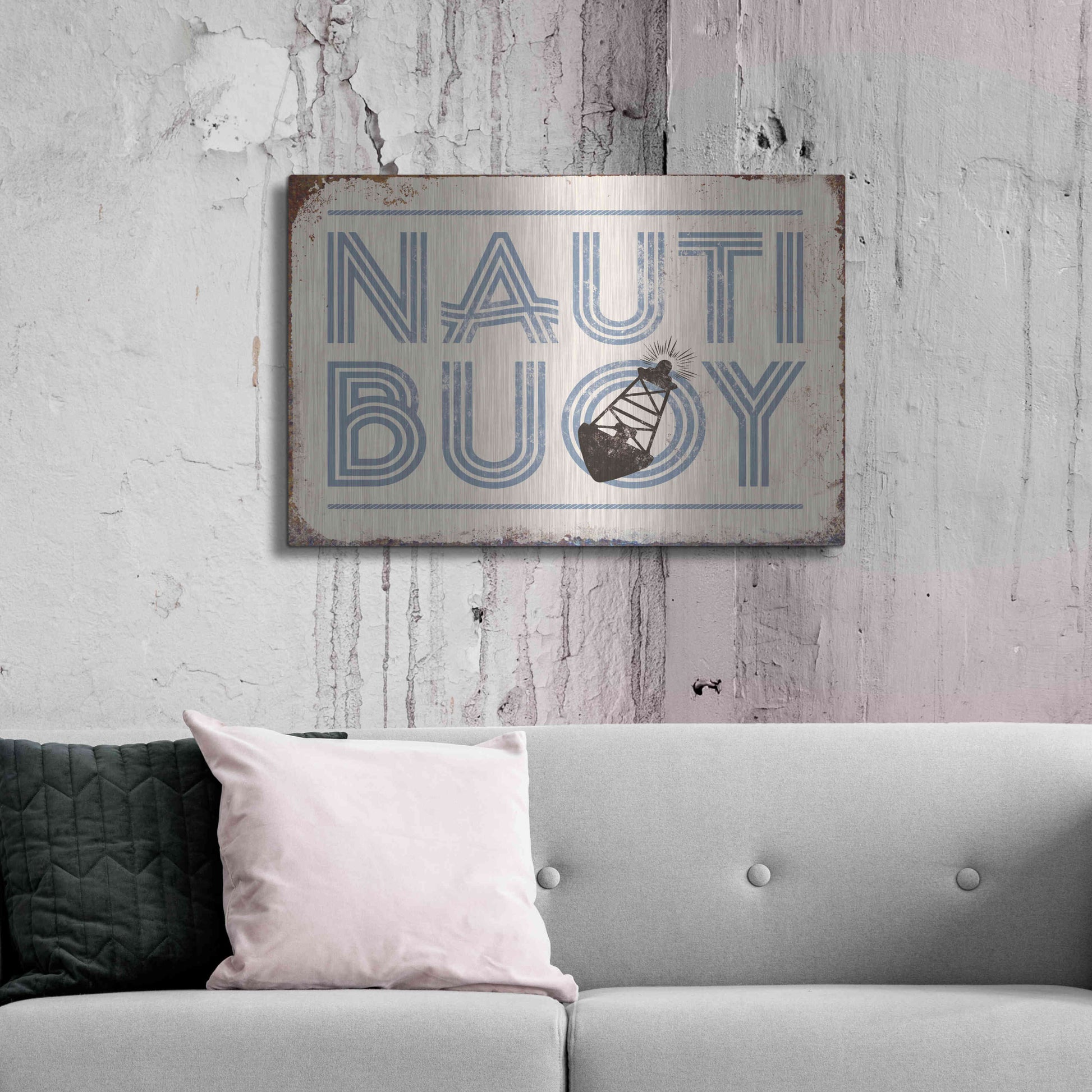 Luxe Metal Art 'Nautibuoy' by JJ Brando, Metal Wall Art,36x24