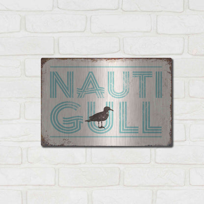 Luxe Metal Art 'Nautigull' by JJ Brando, Metal Wall Art,16x12