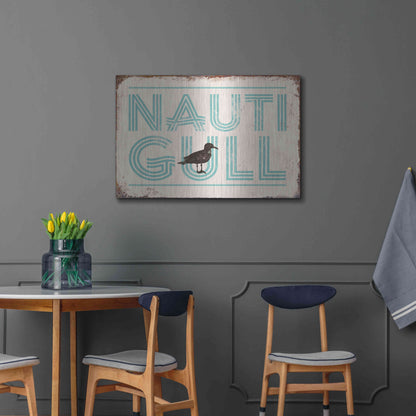 Luxe Metal Art 'Nautigull' by JJ Brando, Metal Wall Art,36x24