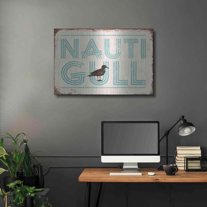 Luxe Metal Art 'Nautigull' by JJ Brando, Metal Wall Art,36x24