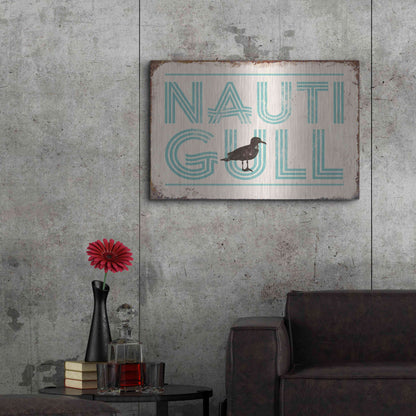 Luxe Metal Art 'Nautigull' by JJ Brando, Metal Wall Art,36x24