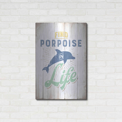 Luxe Metal Art 'Find Porpoise' by JJ Brando, Metal Wall Art,24x36