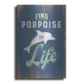 Luxe Metal Art 'Find Porpoise In Blue' by JJ Brando, Metal Wall Art