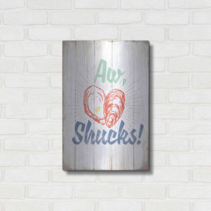 Luxe Metal Art 'Aw Shucks' by JJ Brando, Metal Wall Art,16x24