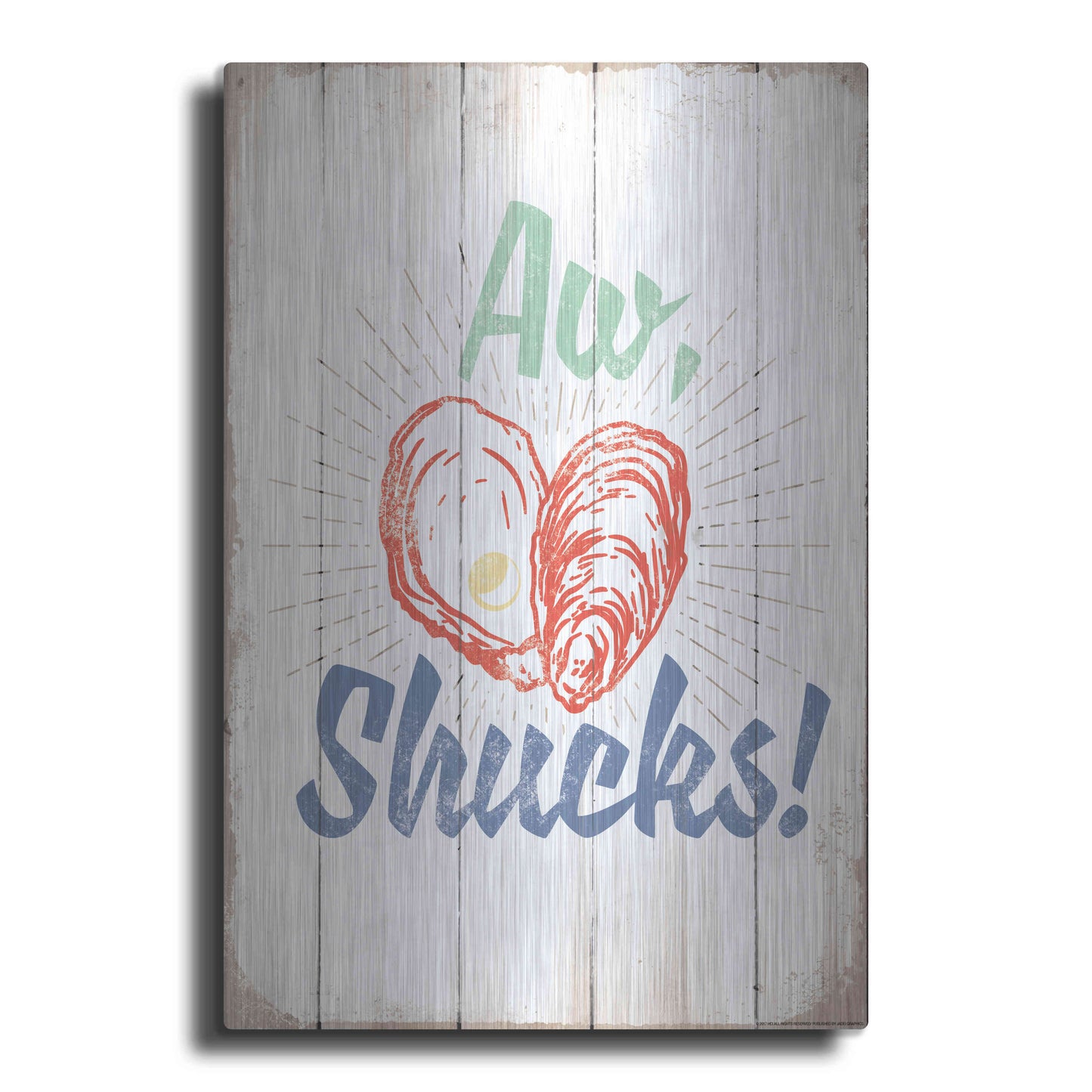 Luxe Metal Art 'Aw Shucks' by JJ Brando, Metal Wall Art