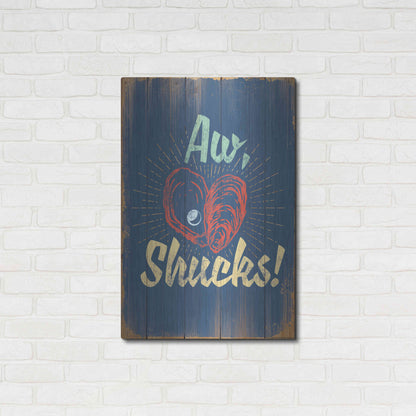 Luxe Metal Art 'Aw Shucks In Blue' by JJ Brando, Metal Wall Art,24x36