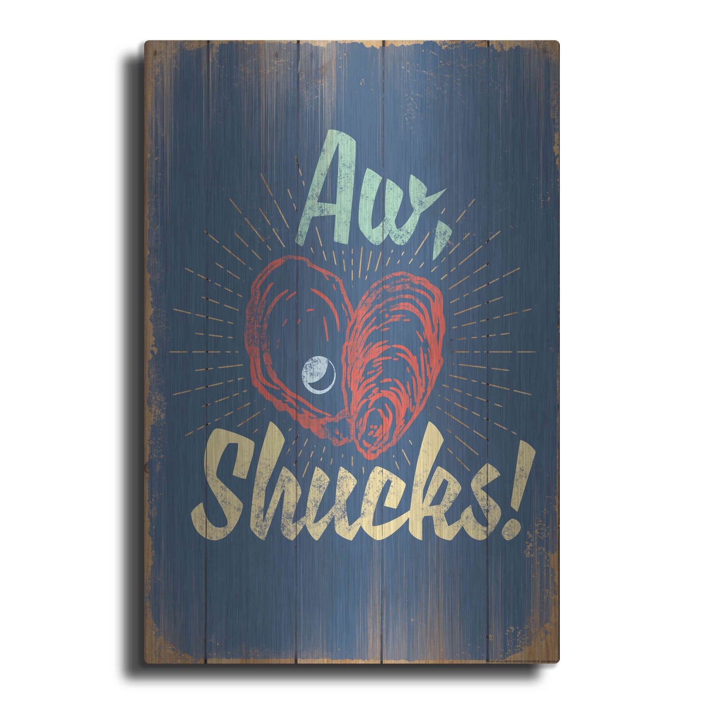 Luxe Metal Art 'Aw Shucks In Blue' by JJ Brando, Metal Wall Art