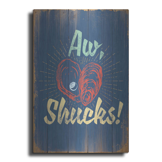 Luxe Metal Art 'Aw Shucks In Blue' by JJ Brando, Metal Wall Art