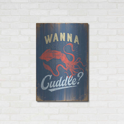 Luxe Metal Art 'Wanna Cuddle In Blue' by JJ Brando, Metal Wall Art,24x36