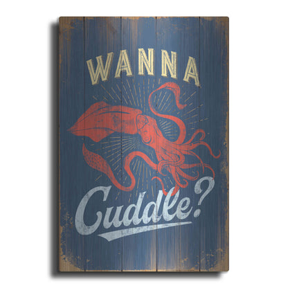 Luxe Metal Art 'Wanna Cuddle In Blue' by JJ Brando, Metal Wall Art