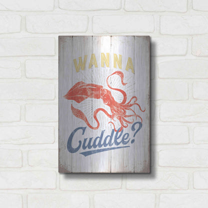 Luxe Metal Art 'Wanna Cuddle' by JJ Brando, Metal Wall Art,12x16